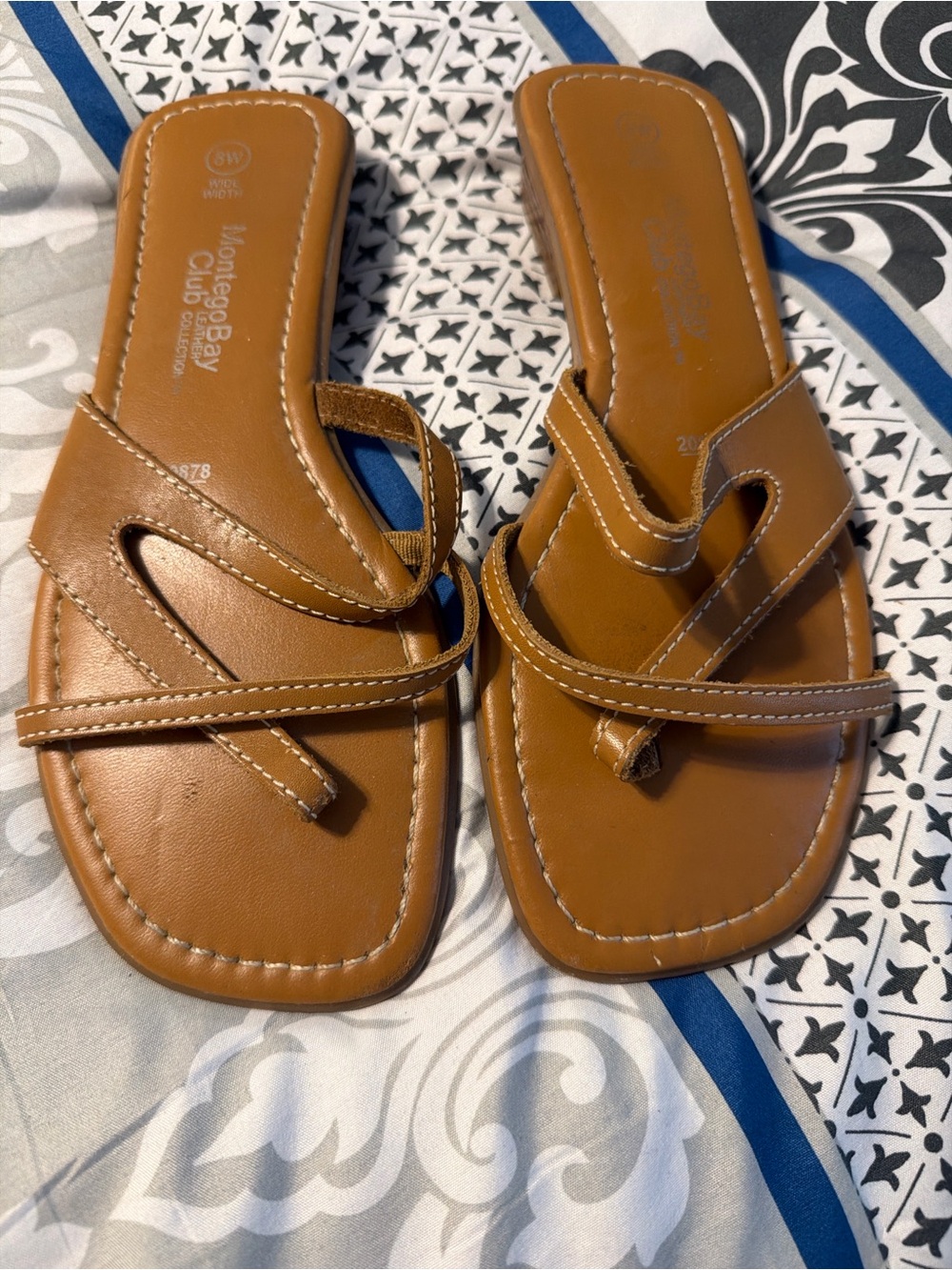 Montego Bay Club Brown Strappy Slide Sandals